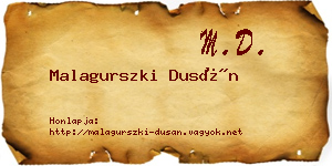 Malagurszki Dusán névjegykártya
